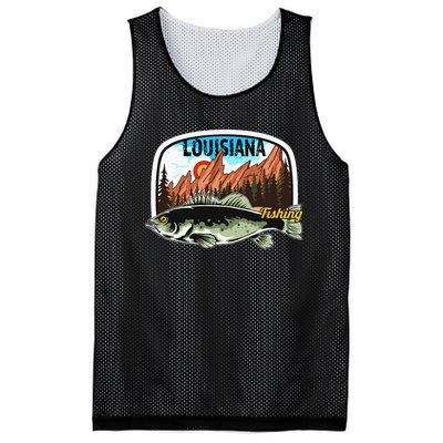 Fishing In Louisiana Retro Nature Louisiana Fishing Mesh Reversible Basketball Jersey Tank