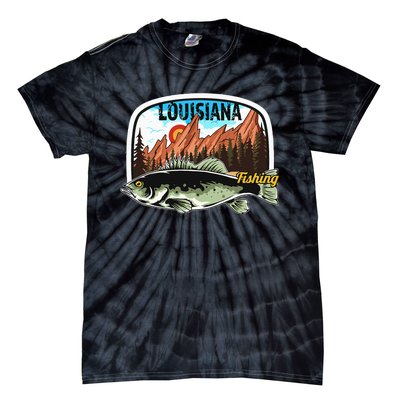 Fishing In Louisiana Retro Nature Louisiana Fishing Tie-Dye T-Shirt