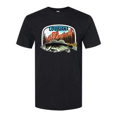 Fishing In Louisiana Retro Nature Louisiana Fishing Softstyle CVC T-Shirt