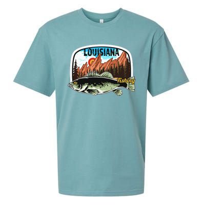 Fishing In Louisiana Retro Nature Louisiana Fishing Sueded Cloud Jersey T-Shirt