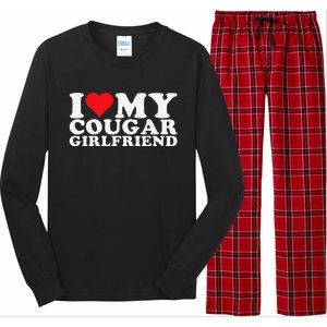 Funny I Love My Cougar Girlfriend I Heart My Cougar Girlfriend Gf Long Sleeve Pajama Set