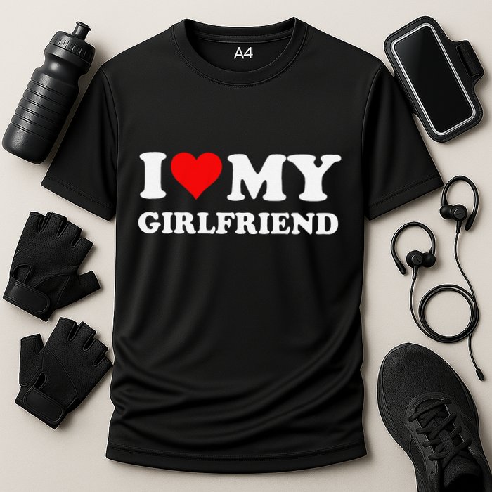 Funny I Love My Girlfriend Gf I Heart My Girlfriend Gf Funny Cooling Performance Crew T-Shirt