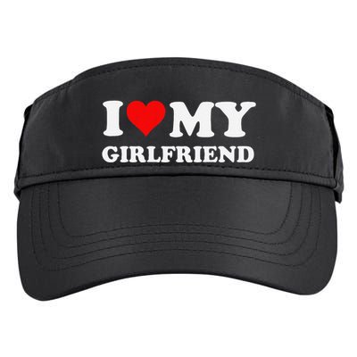 Funny I Love My Girlfriend Gf I Heart My Girlfriend Gf Funny Adult Drive Performance Visor