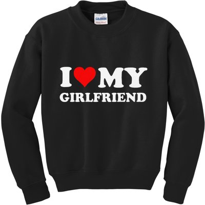 Funny I Love My Girlfriend Gf I Heart My Girlfriend Gf Funny Kids Sweatshirt