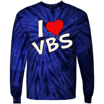 Funny I Love Vbs 2024 Vacation Bible School Archeology Tie-Dye Long Sleeve Shirt