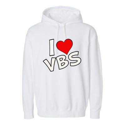 Funny I Love Vbs 2024 Vacation Bible School Archeology Garment-Dyed Fleece Hoodie