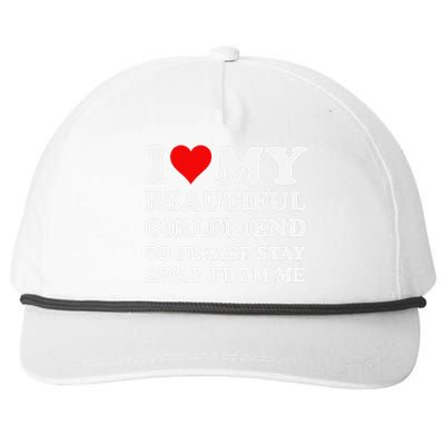 Funny I Love My Girlfriend So Please Stay Away From Me Gf Snapback Five-Panel Rope Hat