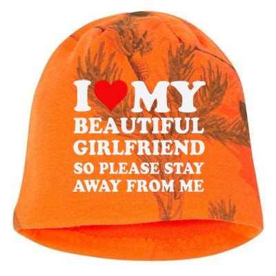 Funny I Love My Girlfriend So Please Stay Away From Me Gf Kati - Camo Knit Beanie