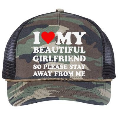 Funny I Love My Girlfriend So Please Stay Away From Me Gf Retro Rope Trucker Hat Cap