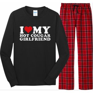 Funny I Love My Hot Cougar Girlfriend I Heart My Hot Cougar Gf Long Sleeve Pajama Set