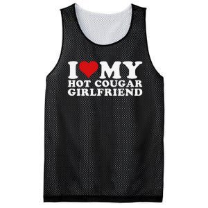 Funny I Love My Hot Cougar Girlfriend I Heart My Hot Cougar Gf Mesh Reversible Basketball Jersey Tank