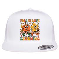 Fall In Love With Learning Thanksgiving Teacher Student Flat Bill Trucker Hat