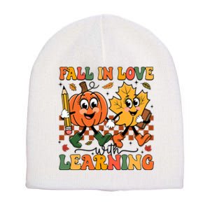 Fall In Love With Learning Thanksgiving Teacher Student Short Acrylic Beanie