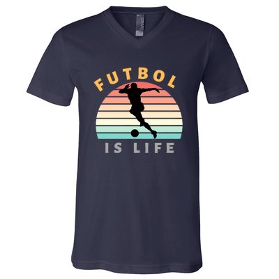 Futbol Is Life V-Neck T-Shirt