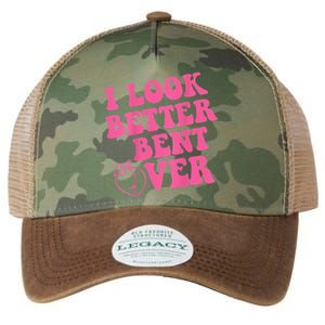 Funny i look better bent over Quote apparel cool saying Legacy Tie Dye Trucker Hat