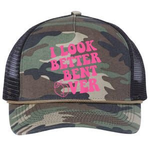 Funny i look better bent over Quote apparel cool saying Retro Rope Trucker Hat Cap