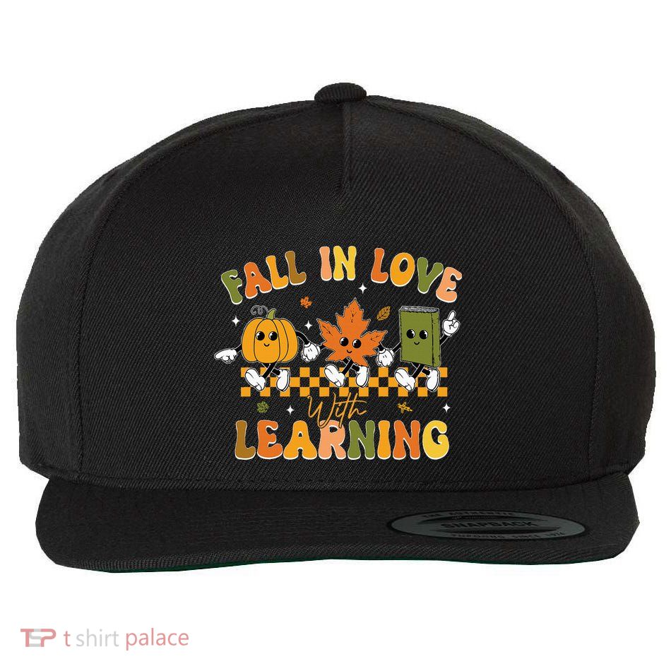 Fall In Love With Learning Retro Pumpkin Thanksgiving Wool Snapback Cap