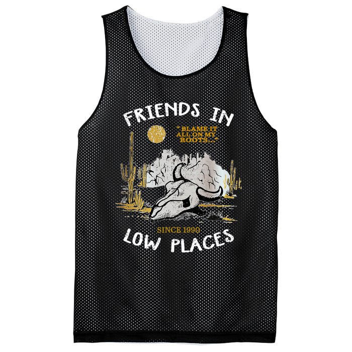 Friend In Low Places 90s Country Western Mesh Reversible Basketball Jersey Tank