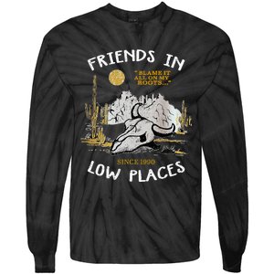 Friend In Low Places 90s Country Western Tie-Dye Long Sleeve Shirt