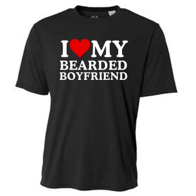 Funny I Love My Bearded Boyfriend I Love My Boyfriend Boyfriends With Beards Cooling Performance Crew T-Shirt