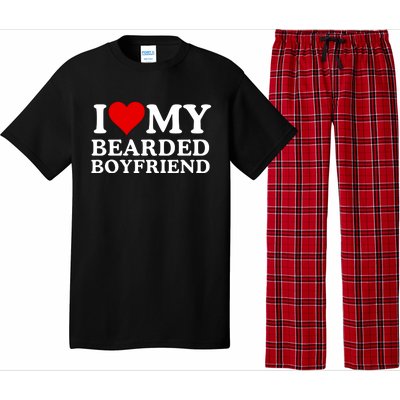 Funny I Love My Bearded Boyfriend I Love My Boyfriend Boyfriends With Beards Pajama Set