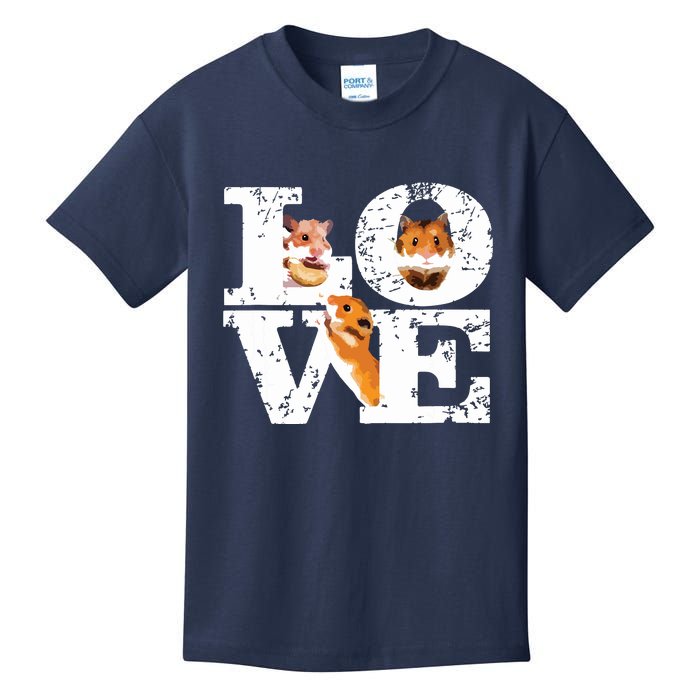 Funny I Love Hamsters Gift Cute Hamster Pet Lover Hamster Kids T-Shirt