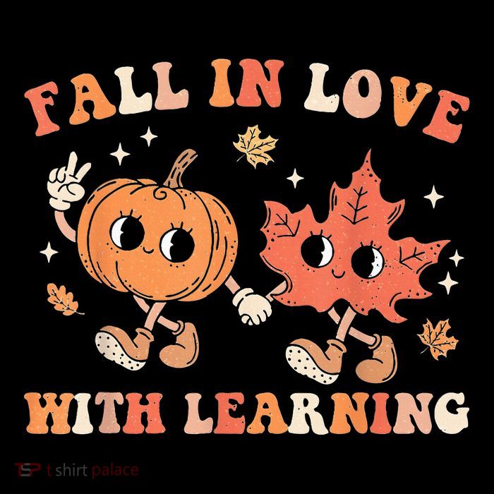 Fall In Love With Learning Fall Teacher Thanksgiving Retro Drawstring Bag