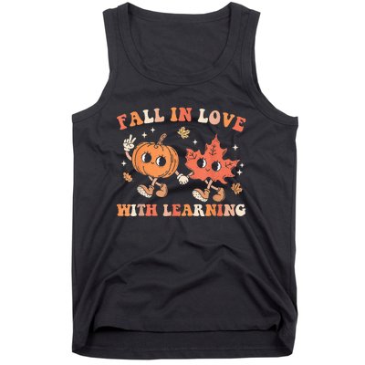 Fall In Love With Learning Fall Teacher Thanksgiving Retro Tank Top