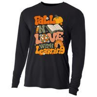 Fall In Love With Learning Autum Thanksgiving Teacher Cooling Performance Long Sleeve Crew