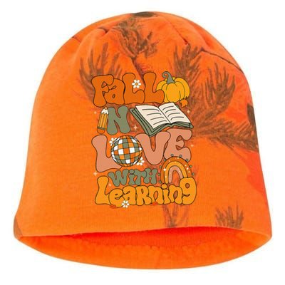 Fall In Love With Learning Autum Thanksgiving Teacher Kati - Camo Knit Beanie