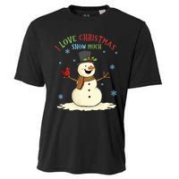 Funny I Love Christmas Snow Much Cute Snowman Cooling Performance Crew T-Shirt