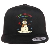 Funny I Love Christmas Snow Much Cute Snowman Flat Bill Trucker Hat