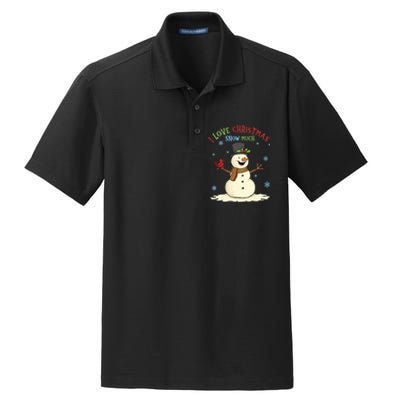 Funny I Love Christmas Snow Much Cute Snowman Dry Zone Grid Polo