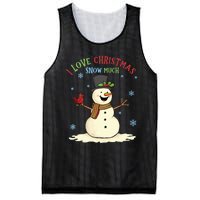 Funny I Love Christmas Snow Much Cute Snowman Mesh Reversible Basketball Jersey Tank