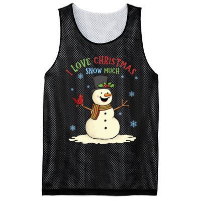 Funny I Love Christmas Snow Much Cute Snowman Mesh Reversible Basketball Jersey Tank