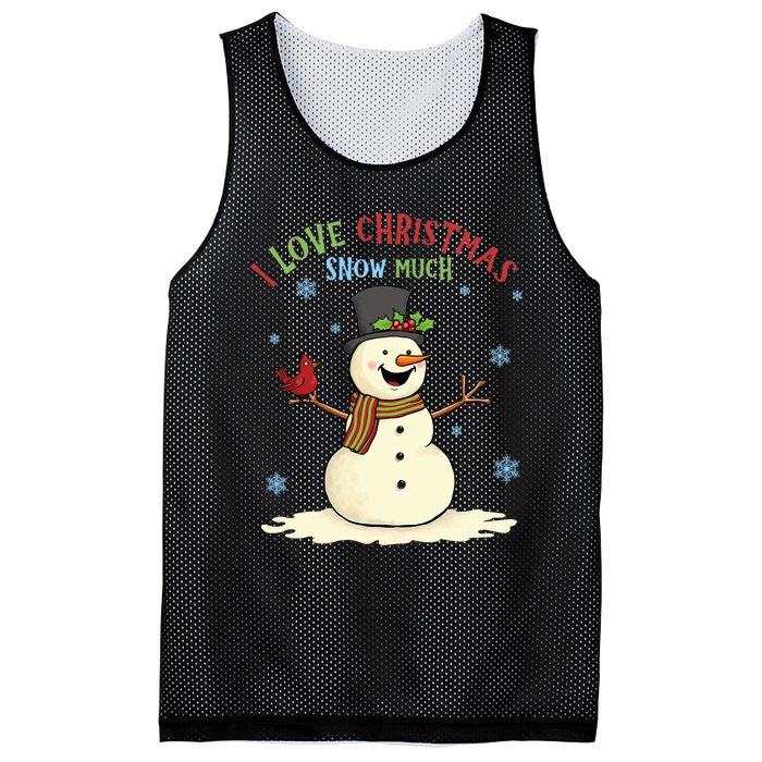 Funny I Love Christmas Snow Much Cute Snowman Mesh Reversible Basketball Jersey Tank