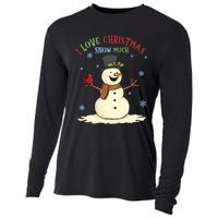 Funny I Love Christmas Snow Much Cute Snowman Cooling Performance Long Sleeve Crew