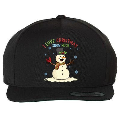 Funny I Love Christmas Snow Much Cute Snowman Wool Snapback Cap