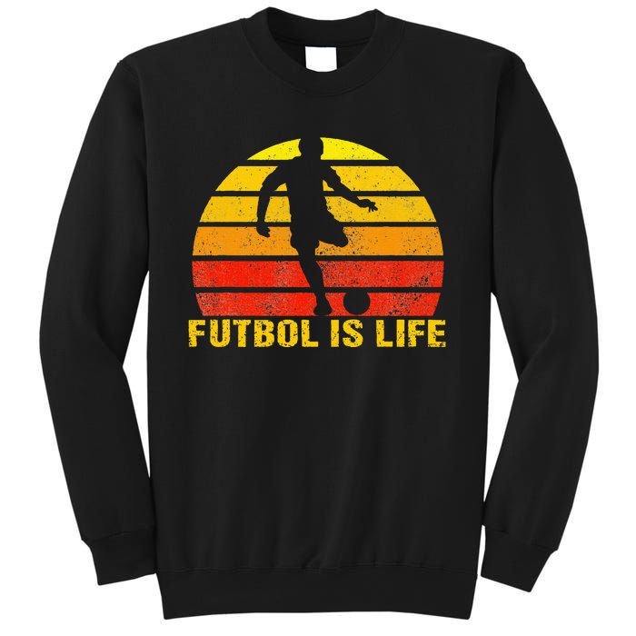 Futbol Is Life Vintage Soccer Player Sports Futbol Sweatshirt