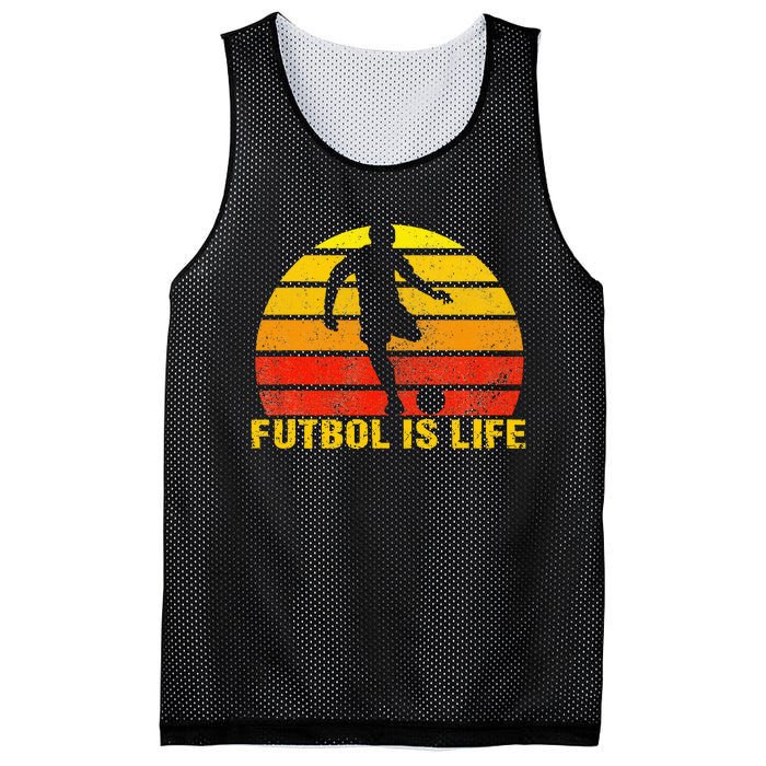 Futbol Is Life Vintage Soccer Player Sports Futbol Mesh Reversible Basketball Jersey Tank