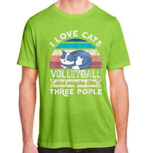 funny I love Cats Volleyball and like Three People Adult ChromaSoft Performance T-Shirt