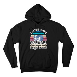 funny I love Cats Volleyball and like Three People Hoodie