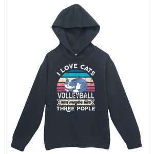 funny I love Cats Volleyball and like Three People Urban Pullover Hoodie