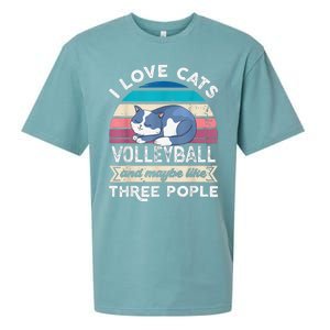 funny I love Cats Volleyball and like Three People Sueded Cloud Jersey T-Shirt