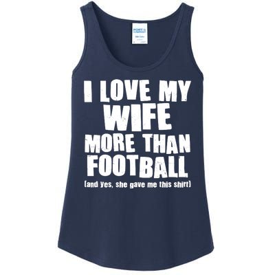 Funny I Love My Wife More Than Football Ladies Essential Tank