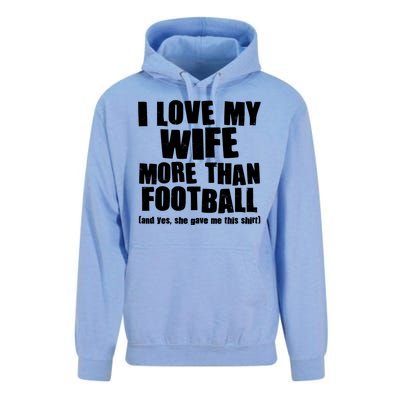 Funny I Love My Wife More Than Football Unisex Surf Hoodie