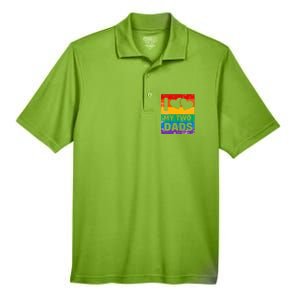 Funny I Love My Two Dads Rainbow Pride Lgbt Flag Funny Gift Men's Origin Performance Pique Polo