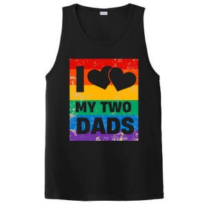 Funny I Love My Two Dads Rainbow Pride Lgbt Flag Funny Gift PosiCharge Competitor Tank