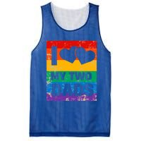 Funny I Love My Two Dads Rainbow Pride Lgbt Flag Funny Gift Mesh Reversible Basketball Jersey Tank