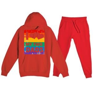 Funny I Love My Two Dads Rainbow Pride Lgbt Flag Funny Gift Premium Hooded Sweatsuit Set